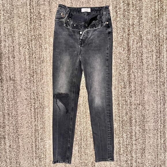 We The Free Free People Black Washed Denim Jeans Size 26 - Picture 1 of 9